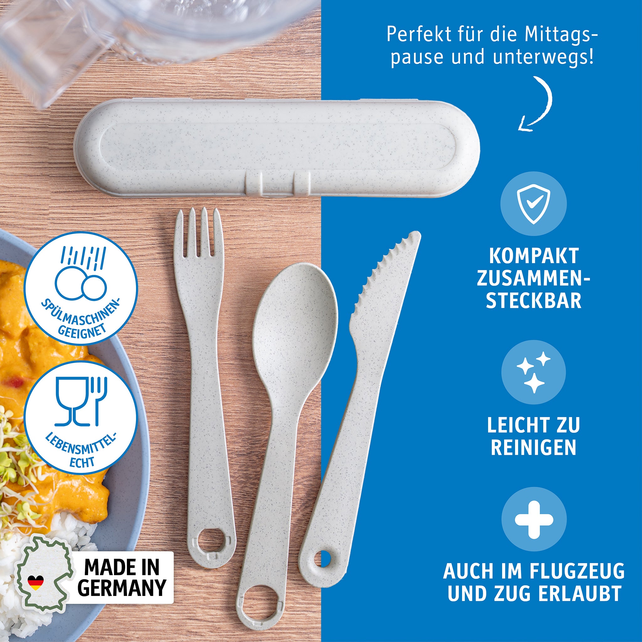 TWIST READY Besteck Etui + Besteckset 3-teilig