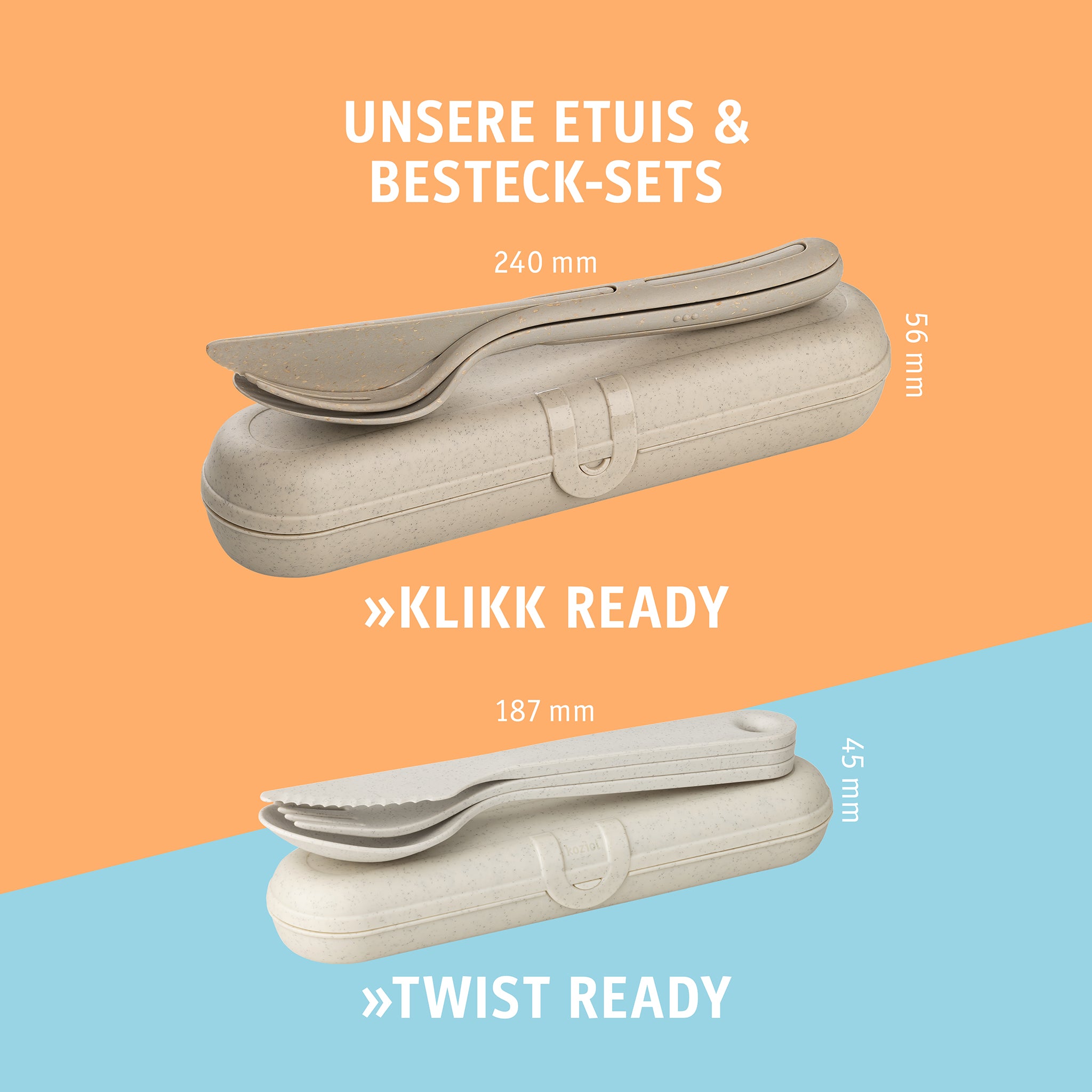 TWIST READY Besteck Etui + Besteckset 3-teilig