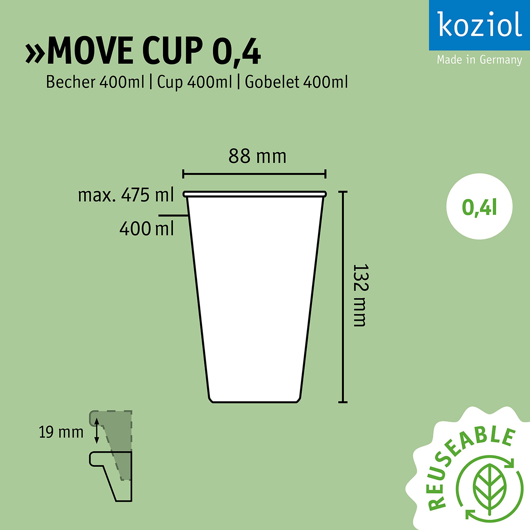 MOVE CUP 0,4 Becher