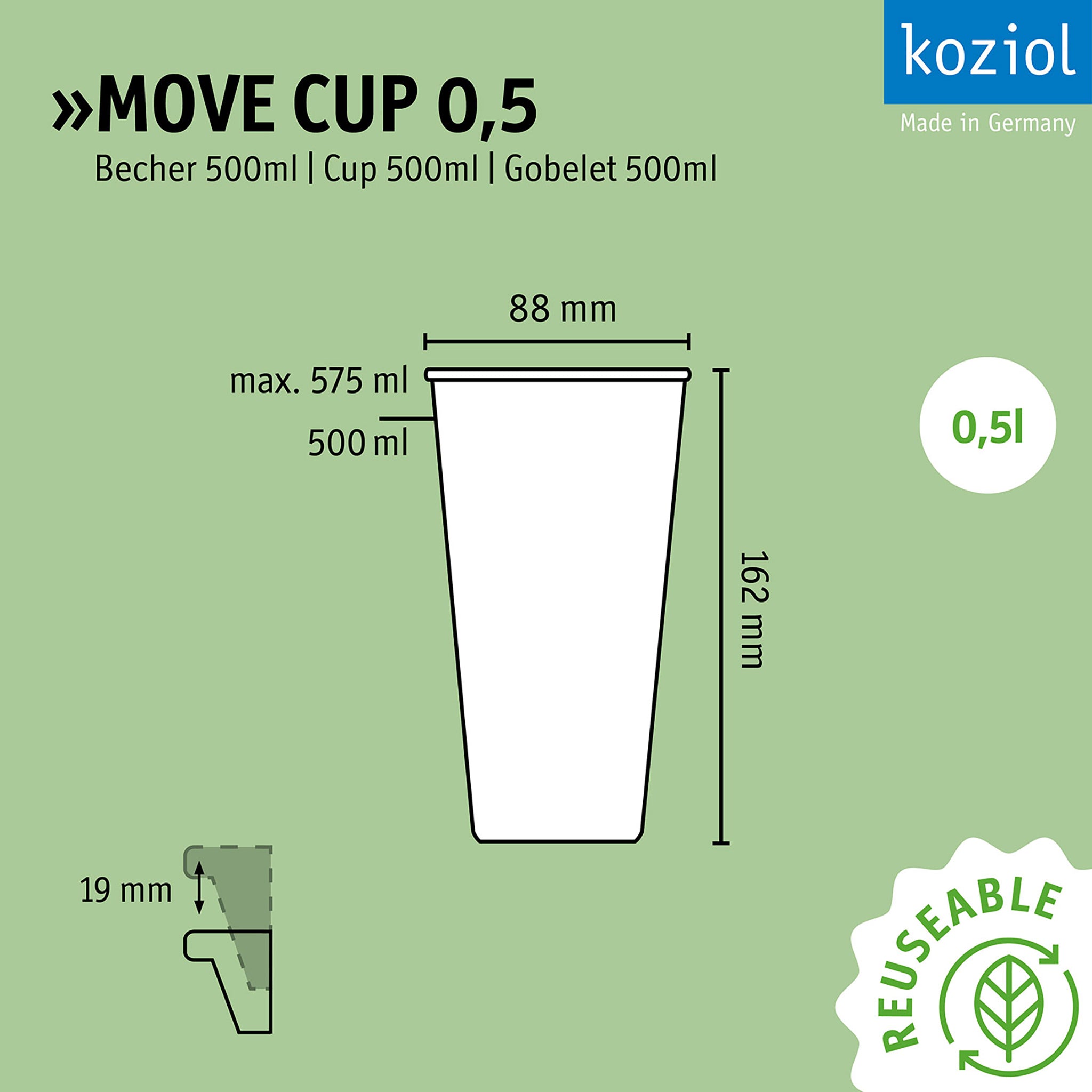 MOVE CUP 0,5 Becher