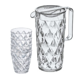 CRYSTAL-Kanne 1,6l mit 4 Becher 250ml